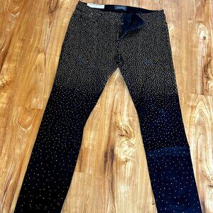 KASH Black Denim jeans with Gold Crystals, Size 34, Brand new. Never worn.